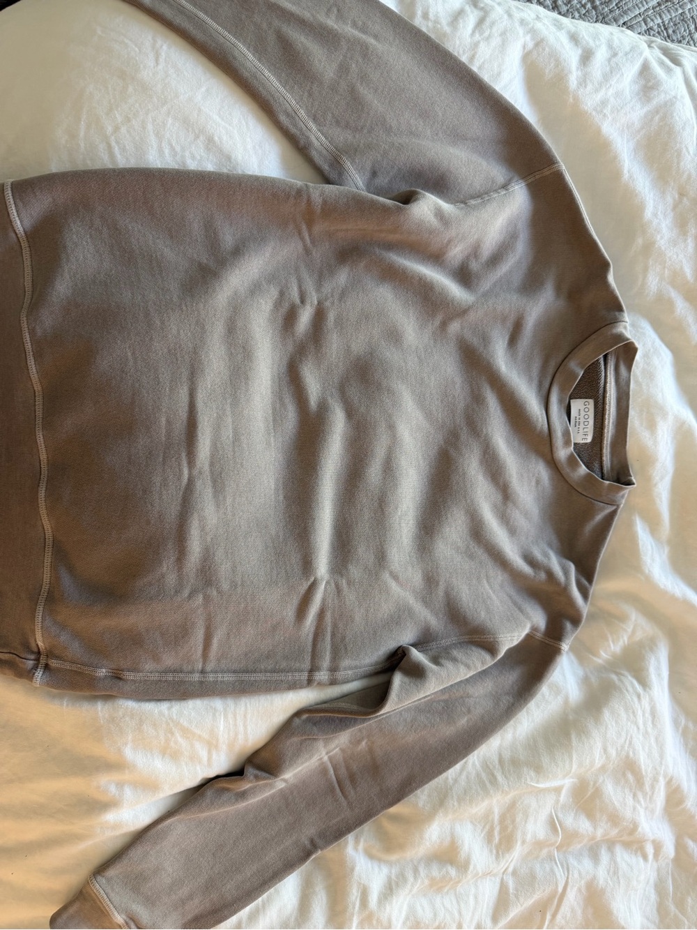 Good life Cotton Crewneck Sweatshirt in Taupe